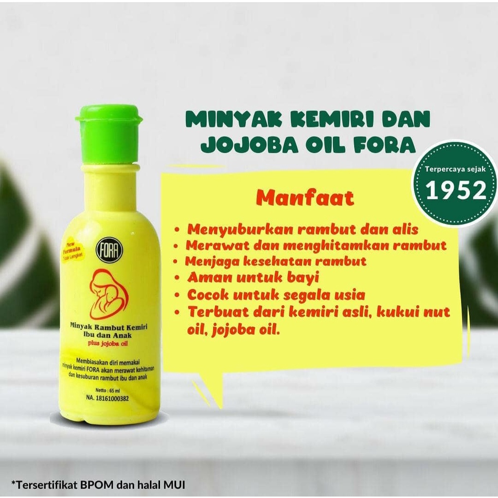 FORA MINYAK KEMIRI PLUS JOJOBA OIL IBU DAN ANAK 65 ML