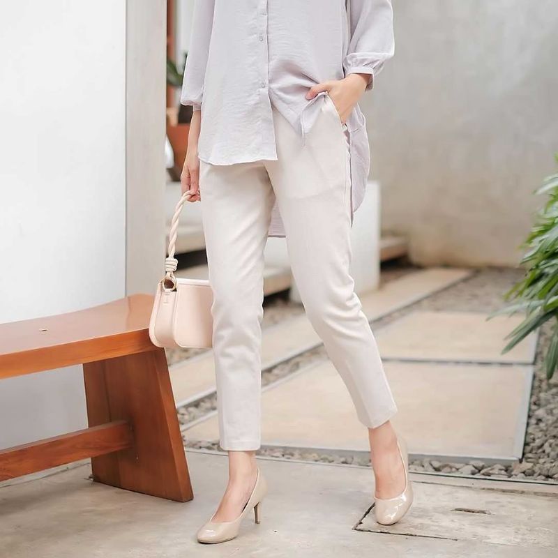 baggy pants wanita bahan twill combed halus tebal melar super jumbo