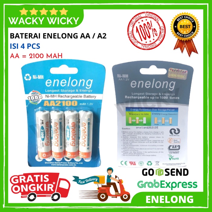 Batre Baterai Charger Casan Eneloop Enelong AA 2100 MAH / AAA 900 MAH