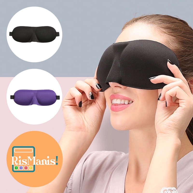 3D SLEEPING EYE MASK - Penutup Mata Bahan Polyester Busa Lembut Nyaman Lentur Tidur Nyenyak Lelap