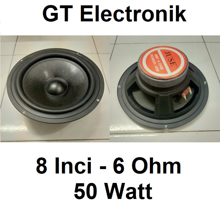 Speaker Juse 8 In - 6 ohm - 50 Watt 8 inchi Baru Woofer Spiker Speker