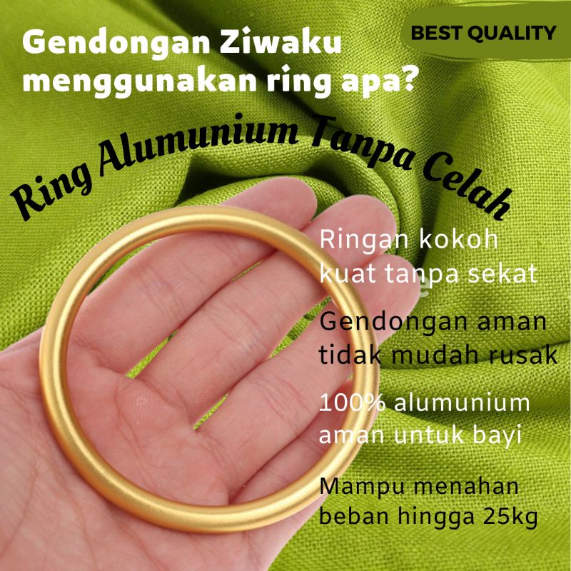 Gendongan Bayi Ring Sling ZIWAKU - Ringsling Linen Gendongan Kain Polos