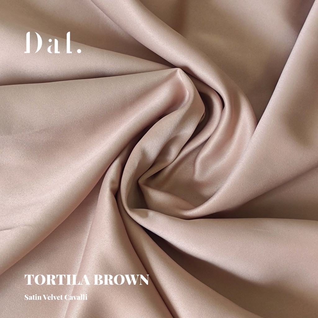 1/2 meter kain bahan satin velvet premium warna tortila brown coklat muda nude krem hazel kulit quality sateen saten kualitas super furing puring bagus murah gamis dress gaun pesta hijab seragam jahit bridesmaid