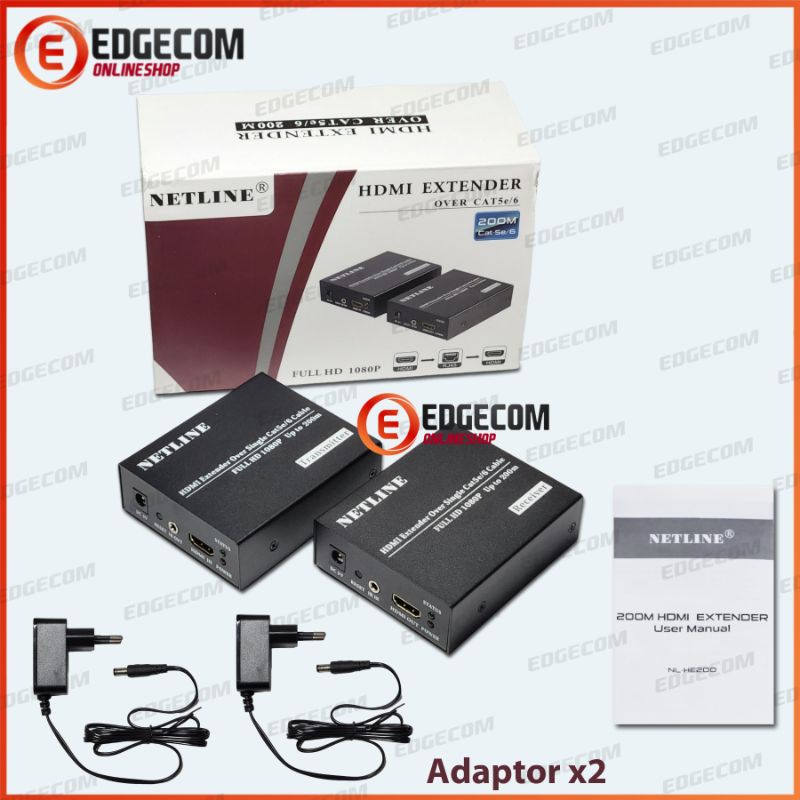 HDMI Extender Via UTP Cat5e/6 Up to 200 Meter NETLINE