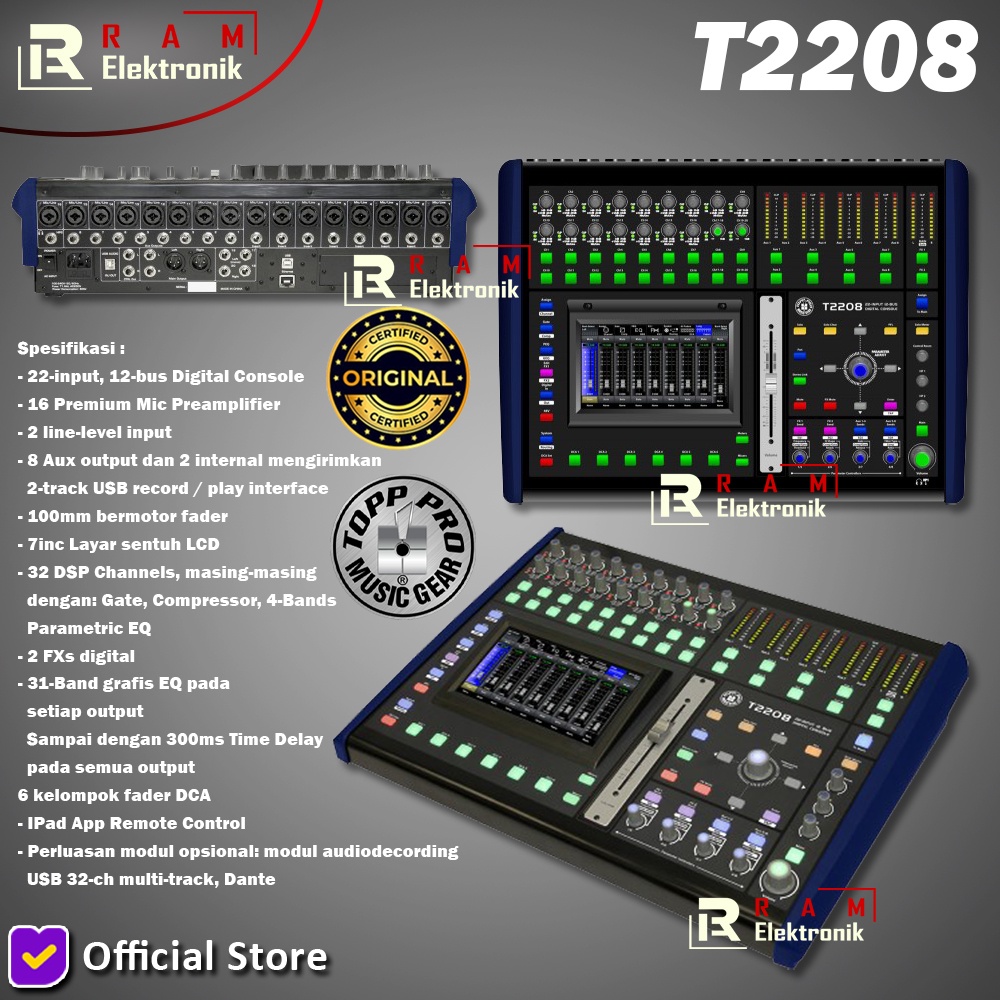 Jual Digital Mixer Toppro / Top Pro / Topro T2208 Multi Track Original
