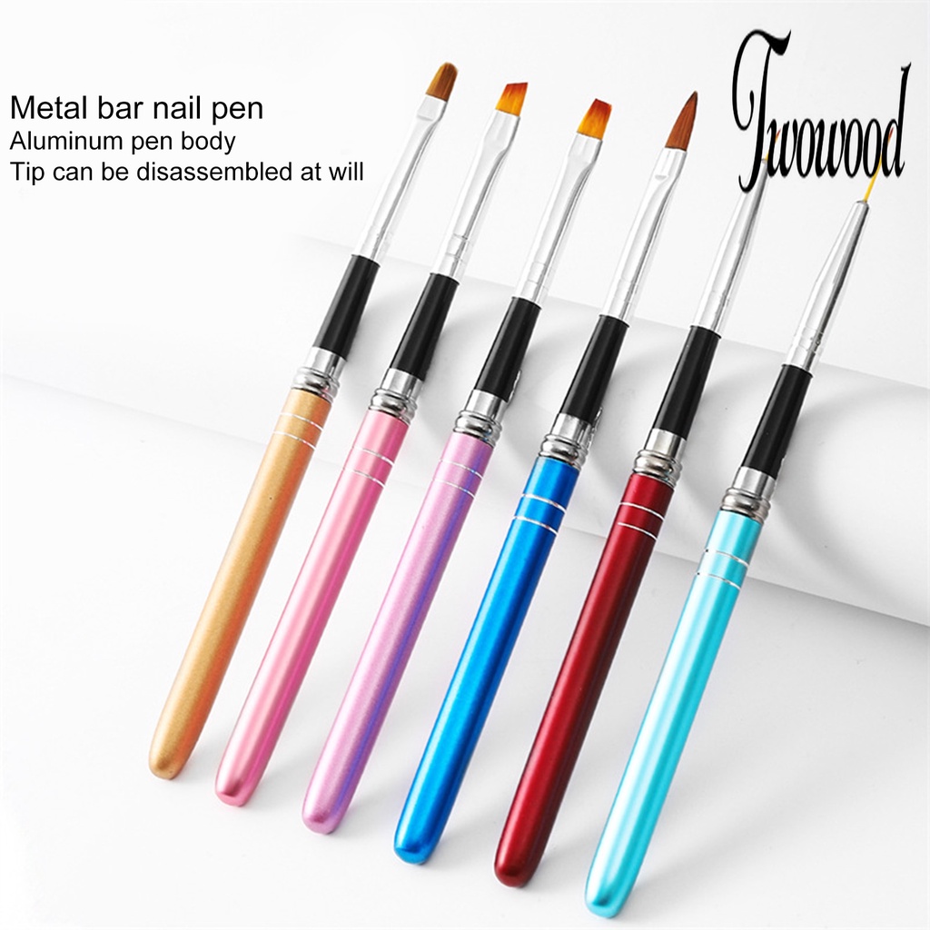 Twowood Pen Gambar Nail Art UV Gel Bisa Dilepas / Dipakai Ulang Untuk Wanita