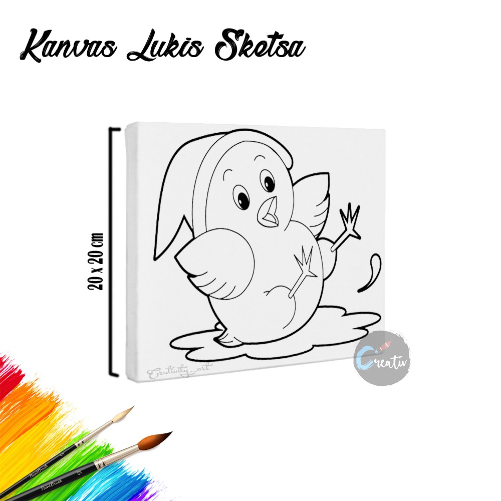 KANVAS LUKIS SKETSA 20 X 20 / CANVAS LUKIS SKETSA - 20 X 20