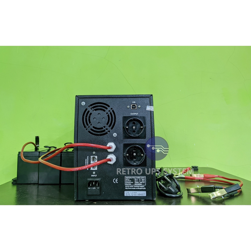 UPS Modif ICA CT1082B 2000VA 36V 1000Watt Modifikasi Aki External