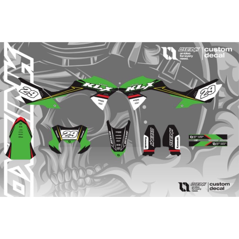 Decal Klx bf klx g hijau hitam glosy / doff