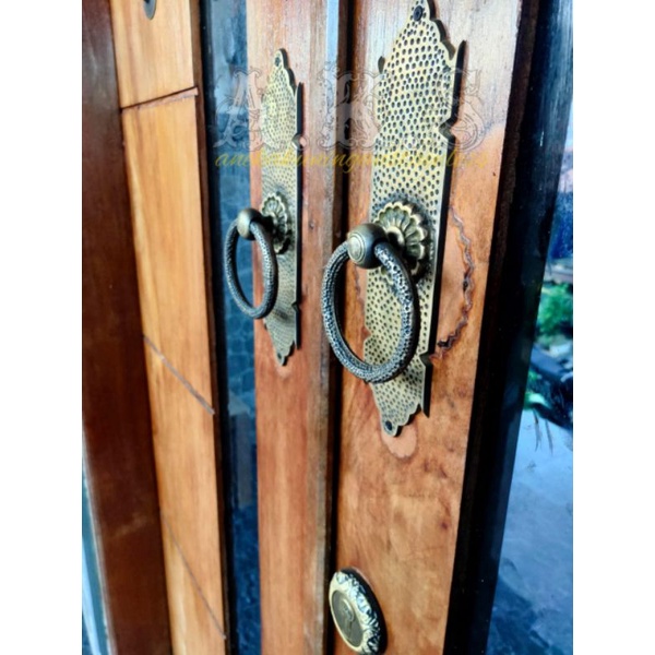 handle pintu / gagang pintu / gagang pintu rumah gebyok kuningan antik panjang 22,5cm