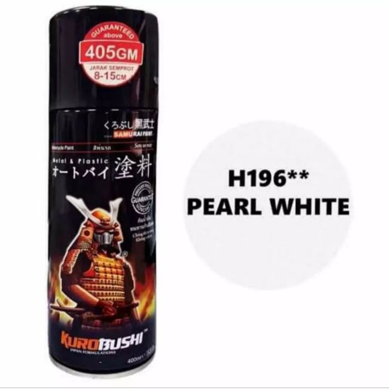 Samurai Paint Kurobushi H196** Pearl White / Putih Mutiara 400ml / Pilok Pylox Cat Semprot