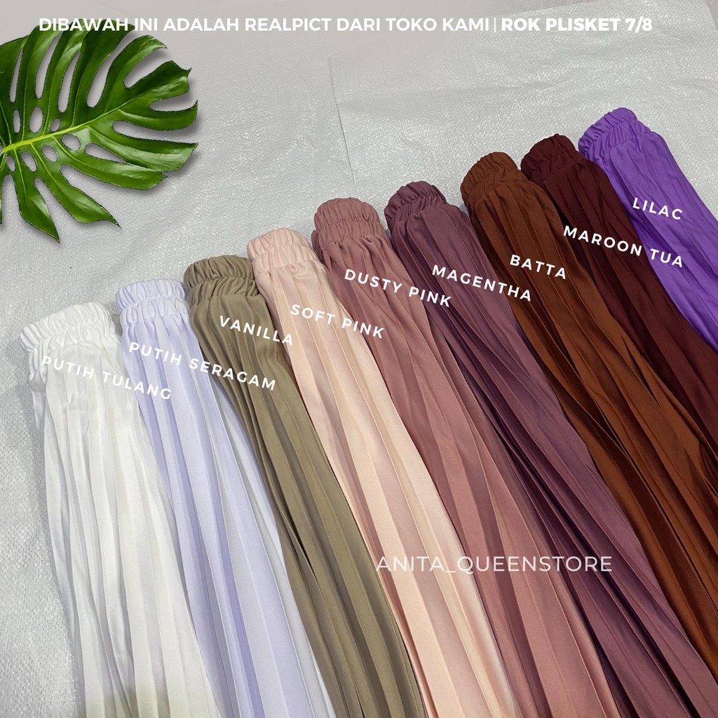 ROK PLISKET PREMIUM 7/8- ROK PLISKET TANGGUNG - ROK PLISKET PENDEK