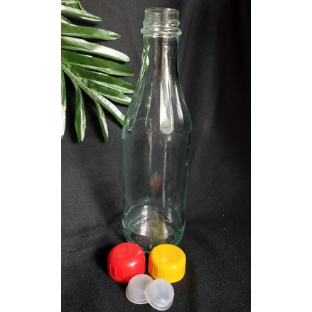 Botol Kaca Mawar Saos Tomat 350ml Tanpa Embos + Tutup Luar Dalam Baru Kemasan Madu Sirup Juss