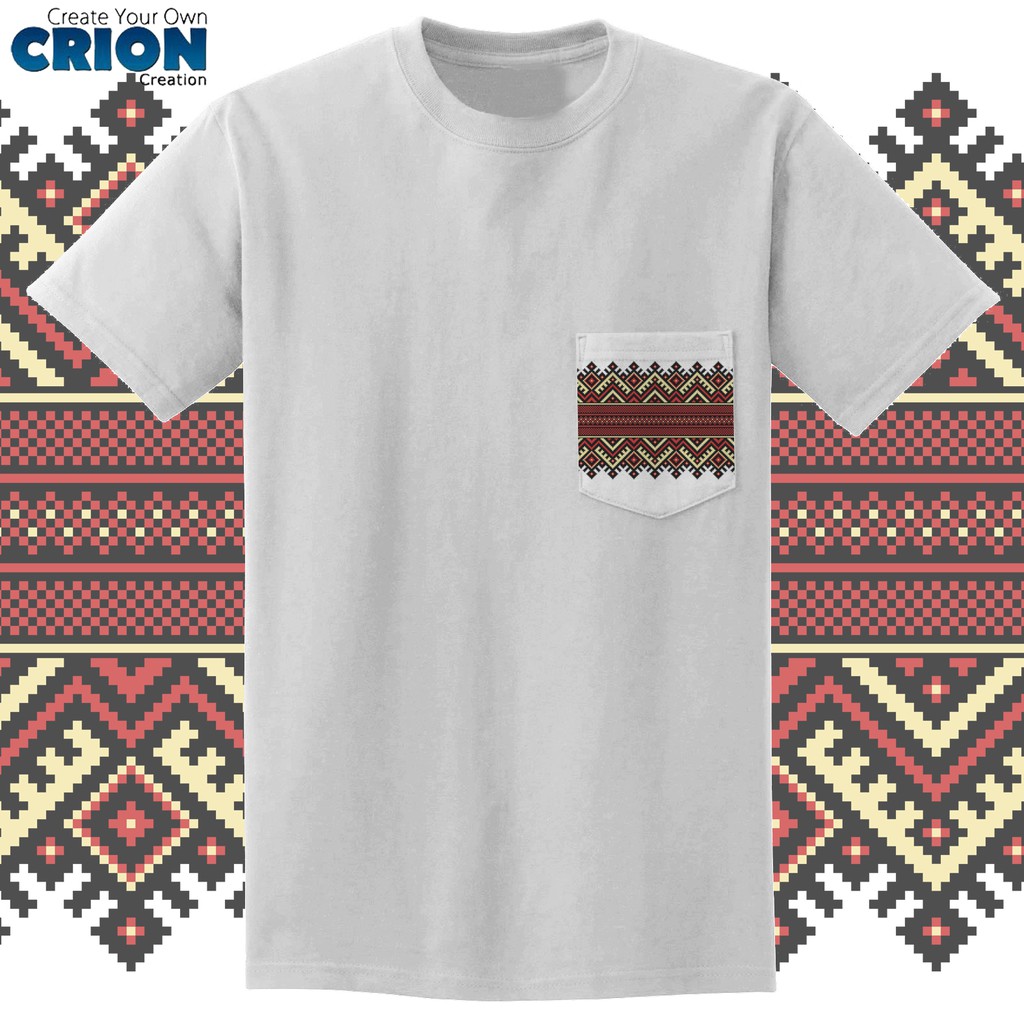 Crion Casual Tees Ethnic Series 2 with Pocket - Kaos dengan Kantong