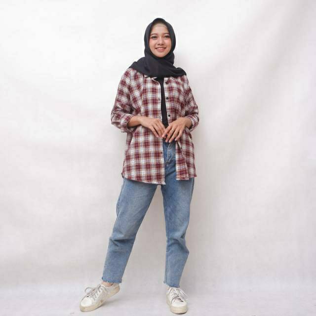 KEMEJA WANITA CASUAL LENGAN PANJANG NICA TOP Shopee KEMEJA WANITA CASUAL LENGAN PANJANG NICA TOP Shopee