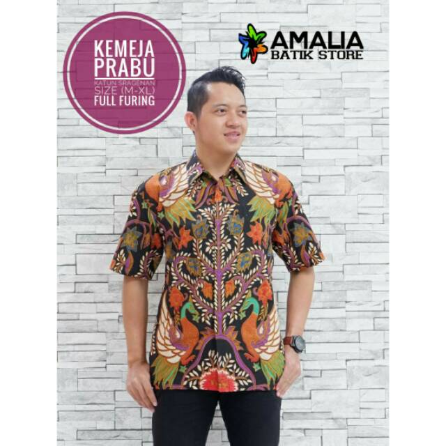 KEMEJA PRABU PENDEK.Kemeja Batik Pria Modern