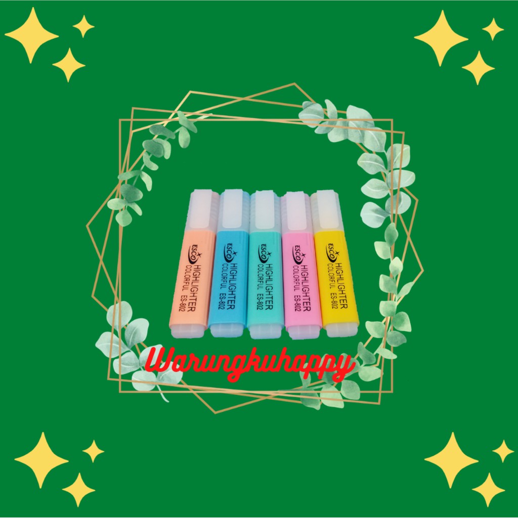 

HIGHLIGHTER STABILO WARNA ESCO ES 802 MURAH