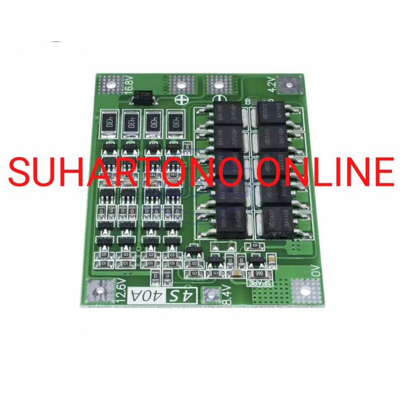 Bms 4S 40A Papan Modul Charger Baterai Lithium Li-On 4s 16.8v 40a