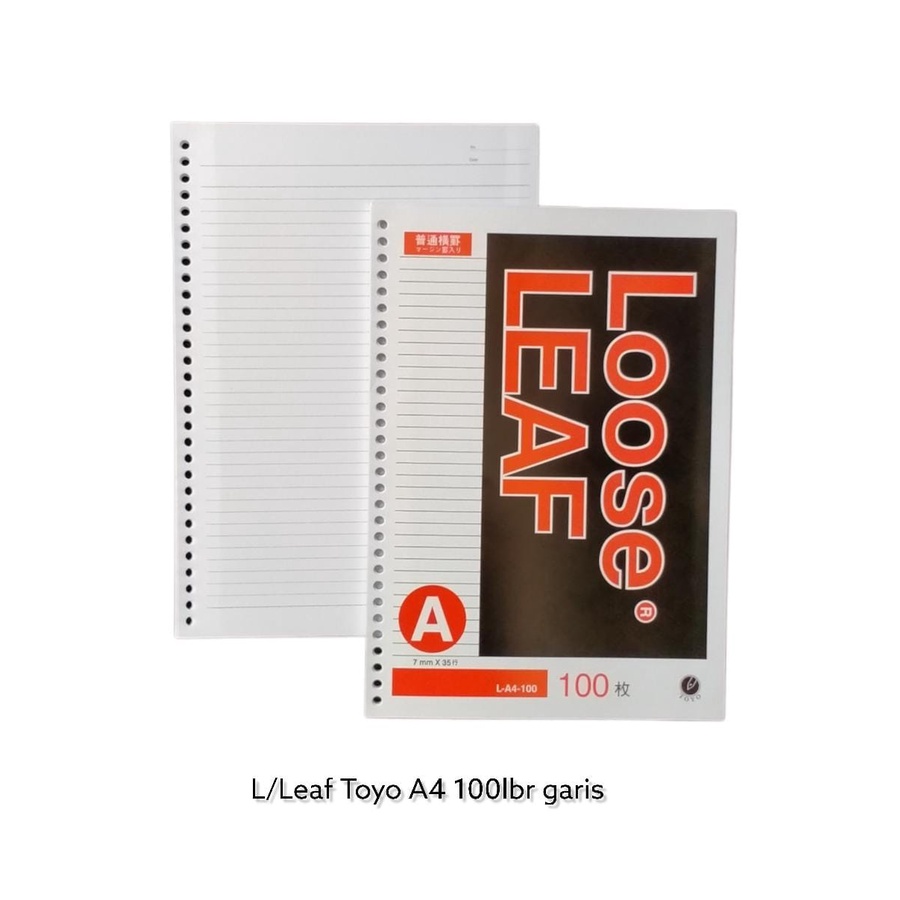 

KERTAS BINDER ISI REFILL BINDER NOTE LOOSE LEAF A4 100 GARIS TOYO 30 LUBANG