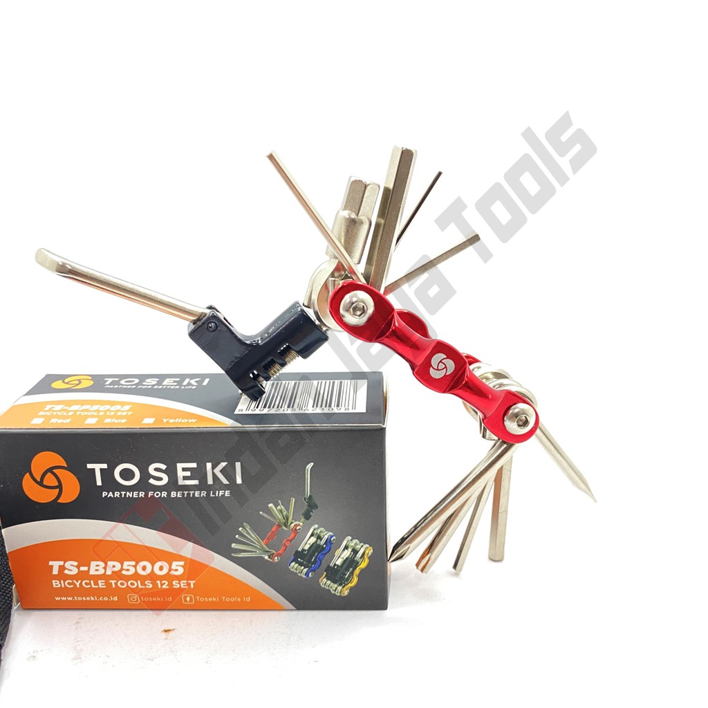 TOSEKI Bicycle Tools Set 12 Pcs - Kunci L Sepeda Toolkit Tool Kit Peratalan Serbaguna