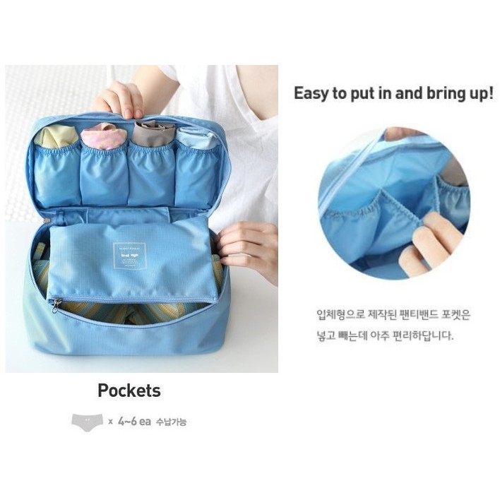 TBI KOREAN TRAVEL STORAGE BAG MULTIFUNCTION ORGANIZER UNTUK  BRA, COSMETIC, BABY, DLL