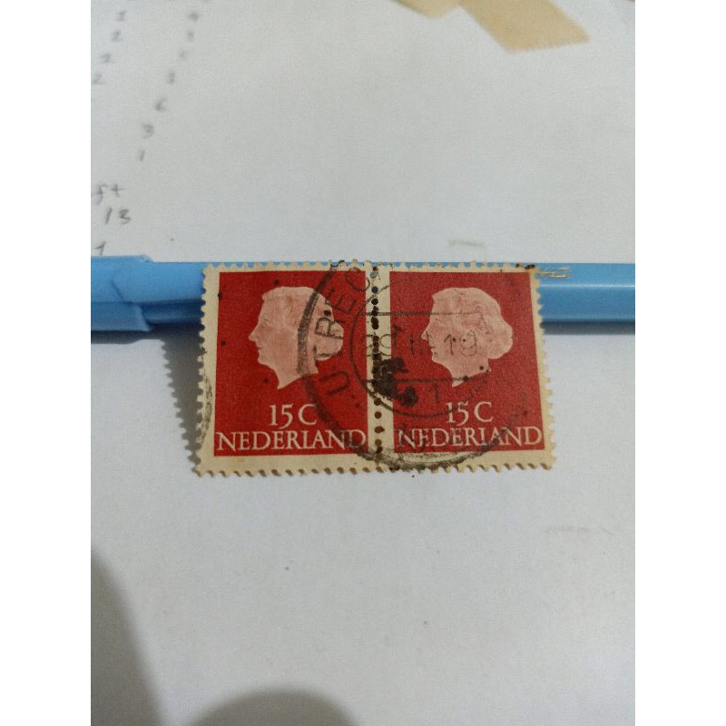 

Perangko Koningen Juliana 1953-1958 15 c Nederland Stamp (2pcs)