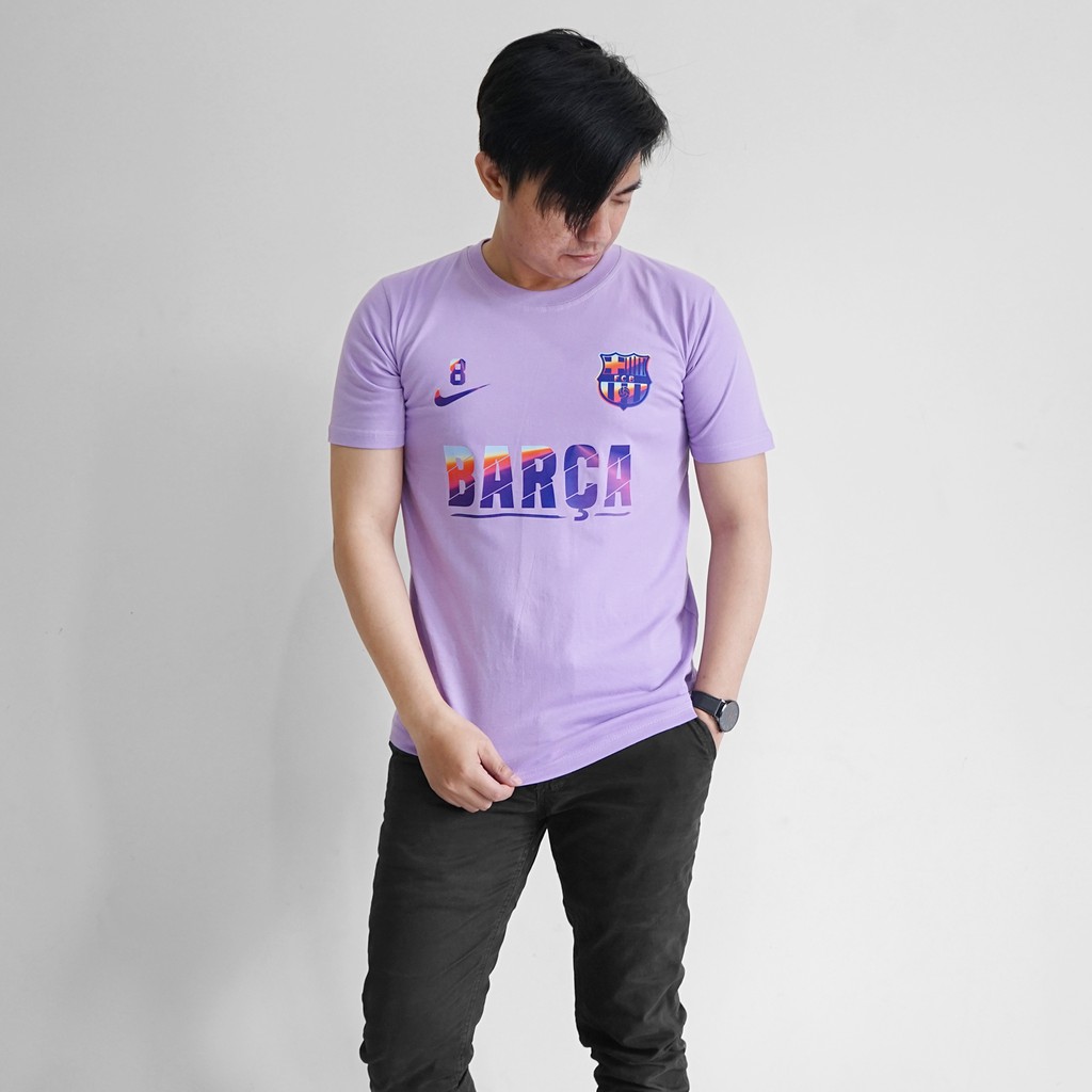 KAOS BARCA HOME AWAY 21/22 / BARCA LILAC / KAOS BARCA UNGU MUDA / KAOS OFFICIAL BARCA