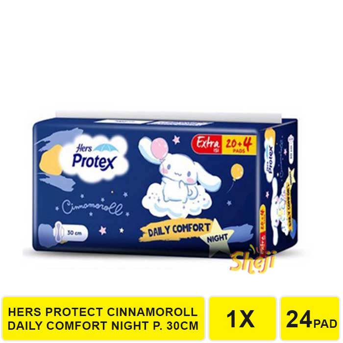 HERS PROTEX CINNAMOROLL DAILY COMFORT NIGHT 20+4 PAD (P=30 CM)