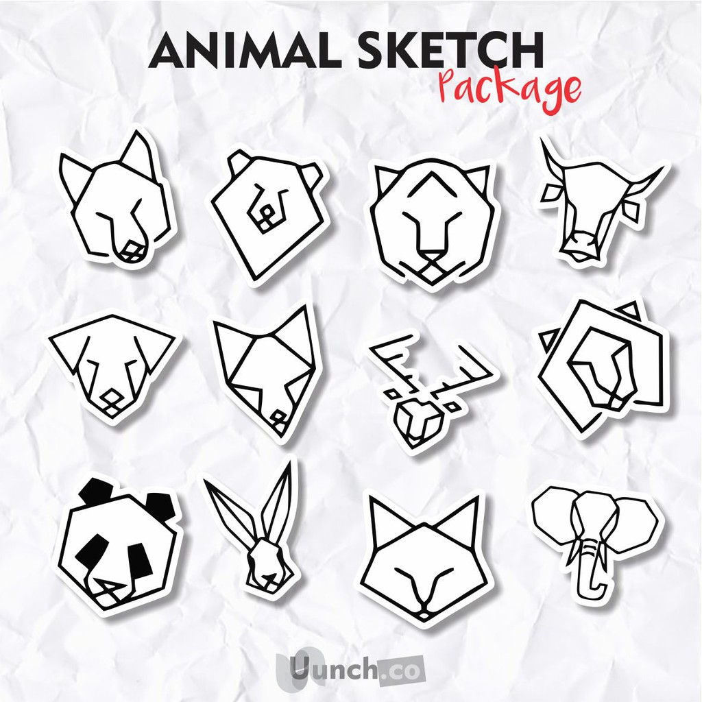 

STICKER AESTHETIC CASE HANDPHONE LAPTOP TUMBLR BUJO CUSTOM ANIMAL SKETCH I