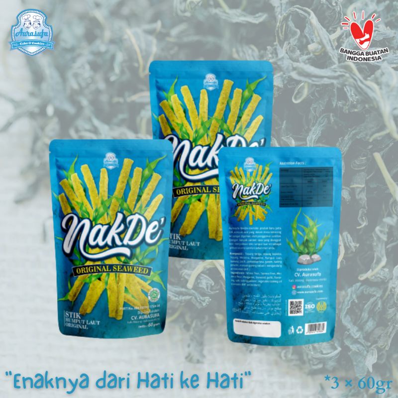 

3pcs Original Seaweed Stick 60grm | Stik Rumput Laut | Stik Sayur | Stick Vegetarian | Camilan Sehat
