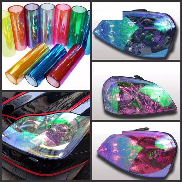 Sticker Stiker Headlamp Hybrid Skotlet Lampu Mobil Motor Lembayung Pelangi Kaca Film Lampu