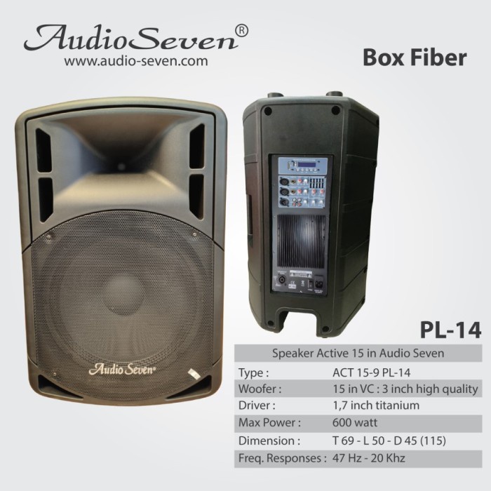 Speaker Aktif Audio Seven 15 Inch 15-9 PL-14 Original no HUPER RCF JBL