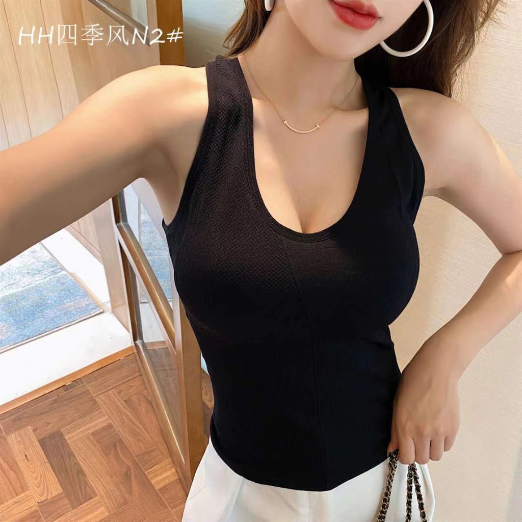 Tank top wanita / Tanktop Bra Korean Vneck  N2#-4