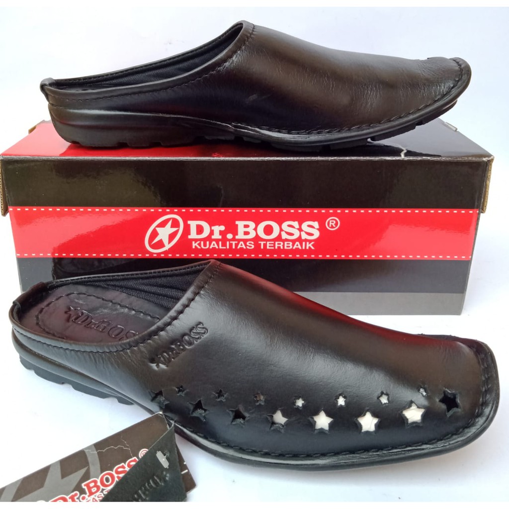 Selop pria kulit sapi asli original DR BOSS casual kasual terbaru terlaris murah slop slip on COD