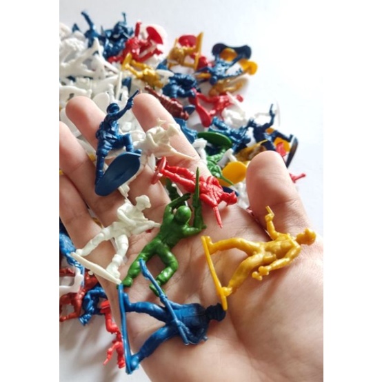 mainan Patung tentara isi 100 pcs mainan anak jadul patung patungan tentara bahan dari plastik
