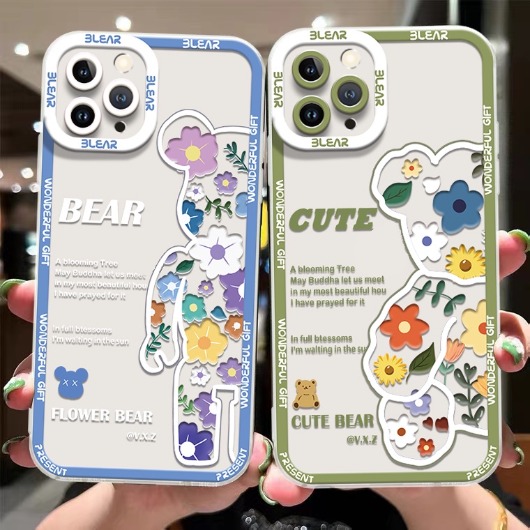 Soft Case TPU Transparan Motif Beruang Lucu Untuk IPhone 14 13 12 11 Pro XS Max X XR 8 7 6 6S Plus