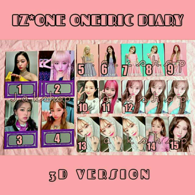 OFFICIAL IZONE ONEIRIC DIARY 3D VERSION SCRATCH CARD AR CARD PHOTOCARD KPOP IZ*ONE WONYOUNG CHAEWON