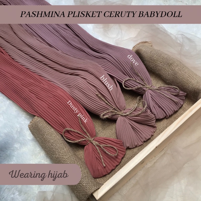 PASMINA PLISKET FULL PASHMINA CERUTY BABYDOLL PREMIUM / PLEATED SHAWL