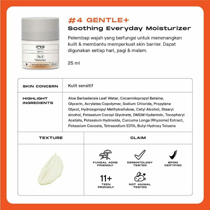 (Share in Jar) GLOWINC GENTLE + Soothing pH Balancer Face Cleanser Toner Serum Moisturizer Cream