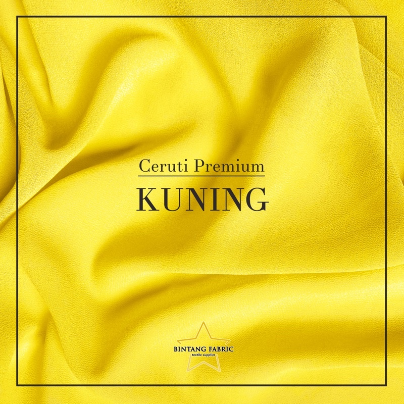 Bahan Kain Ceruti Ceruty Baby doll Premium 1/2 meter-Kuning