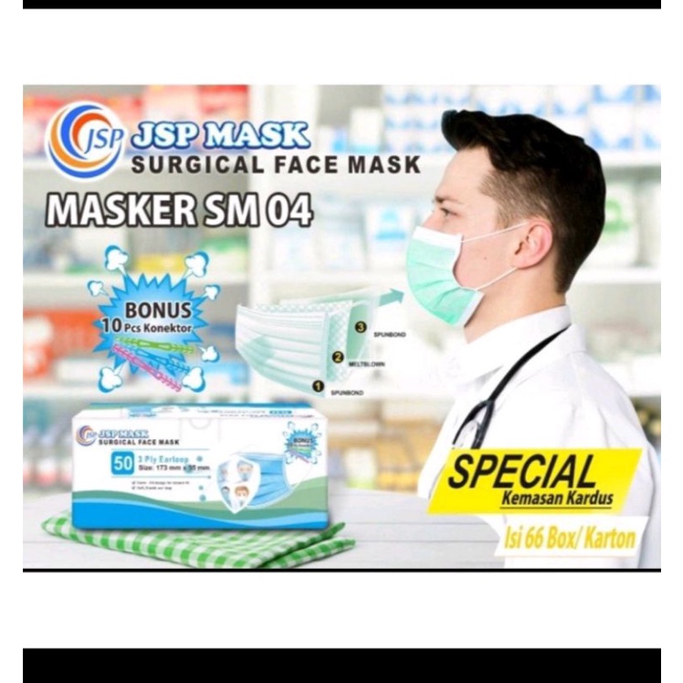 MASKER MEDIS JSP - SURGICAL MASK JSP - MASKER MEDIS MURAH