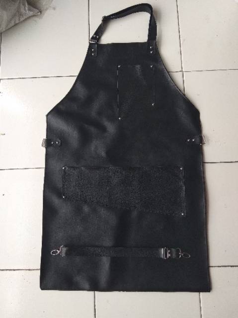 Apron leather black Barbershop barista