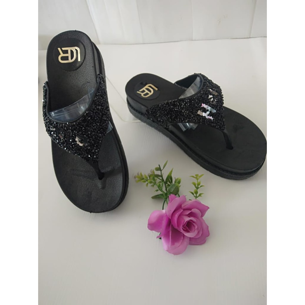 gof SANDAL BLING-BLING HELLO IMPORT Sandal Wanita Murah Casual