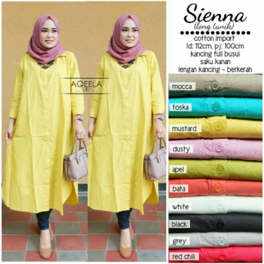 fashionshop119 Tunik Sienna / Atasan Wanita / Tunik Polos / Atasan Muslim (fs)