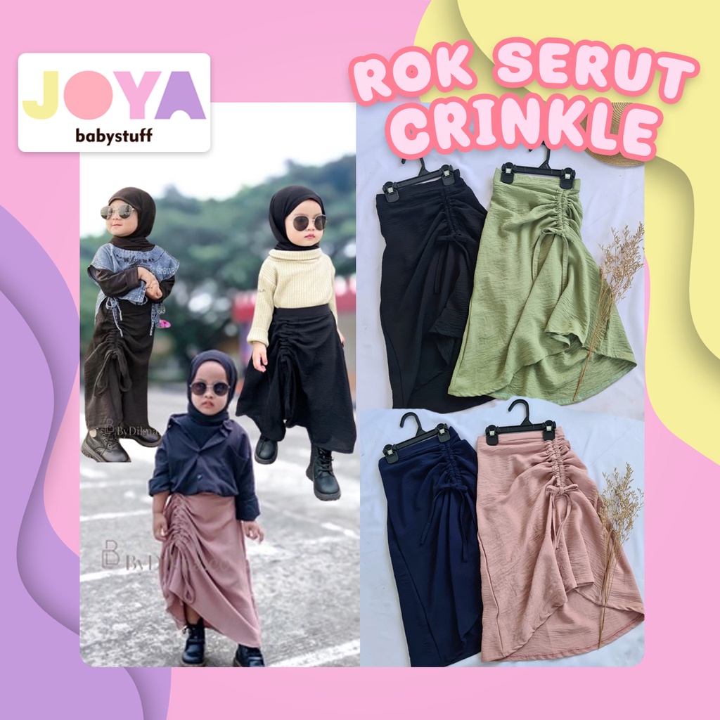 ❤️JOYA BABYSTUFF ❤️ rok serut crinkle - rok anak serut - rok anak bahan crinkle - rok anak wonosobo