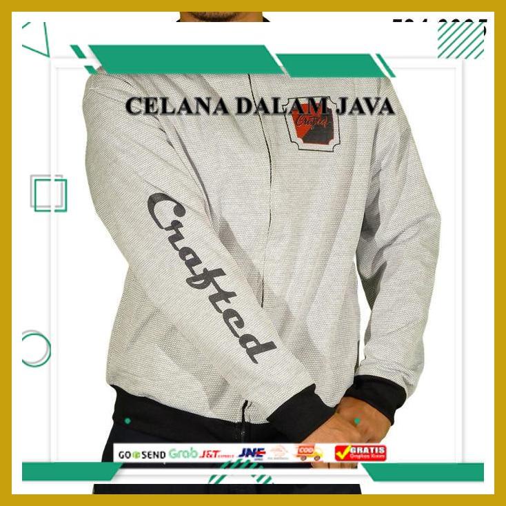 MUSCLE FIT JAKET NICOLE BOMBER ZIPPER E24.0005 PUTIH BAHAN BERKELAS