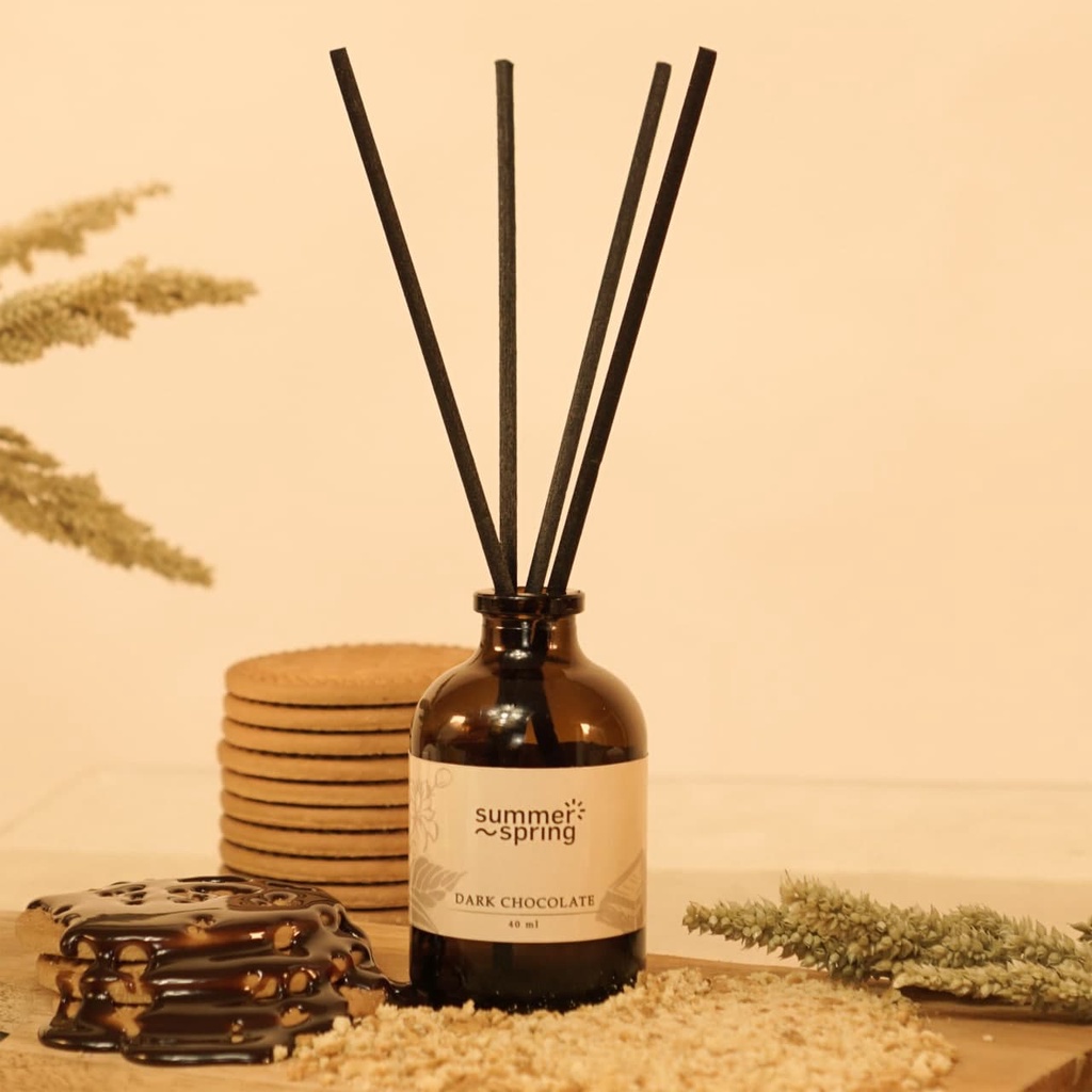 Reed Diffuser Pengharum Ruangan Toilet Lemari Kamar Mandi - Dark Chocolate Pewangi Summer Spring