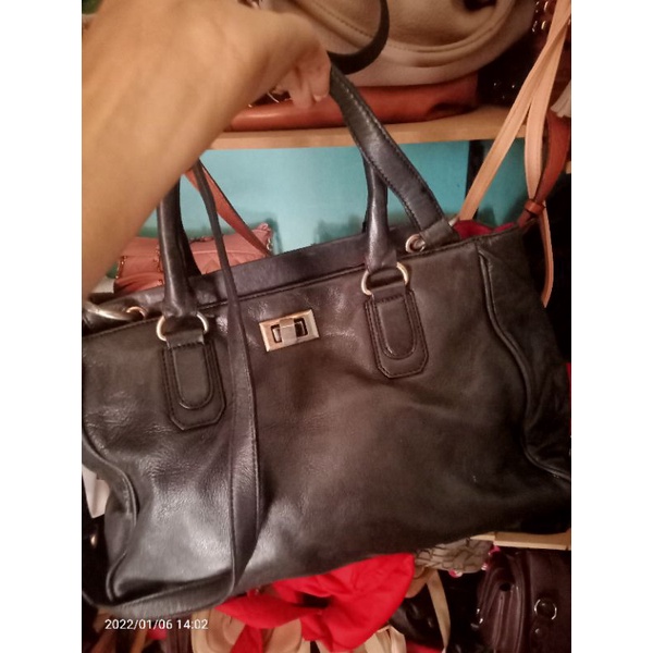 tas 2 ruang kulit sapi asli
