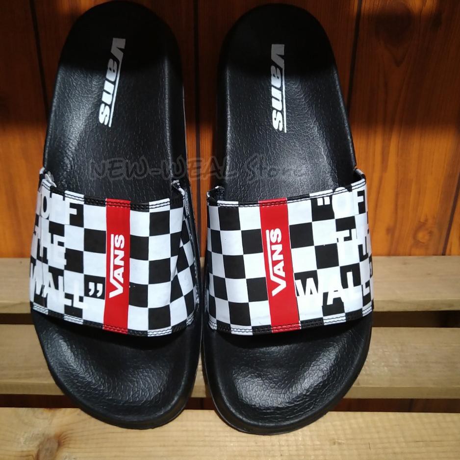 Top Produk.. Sendal Off The Wall Vans Black Premium / Sandal Kasual Pria / Sandal Slide / Sandal Ker