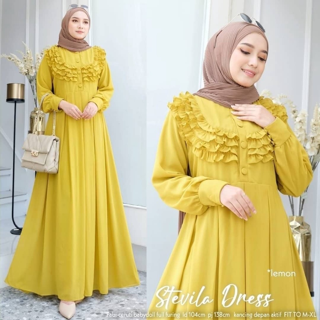 Stevila Maxi  dress wanita lucu terbaru  Dress Wanita kekinian Dress wanita  gamis maxi lucu Gamis Maxi terbaru Gamis Maxi kekinian  Gamis wanita .-Lime